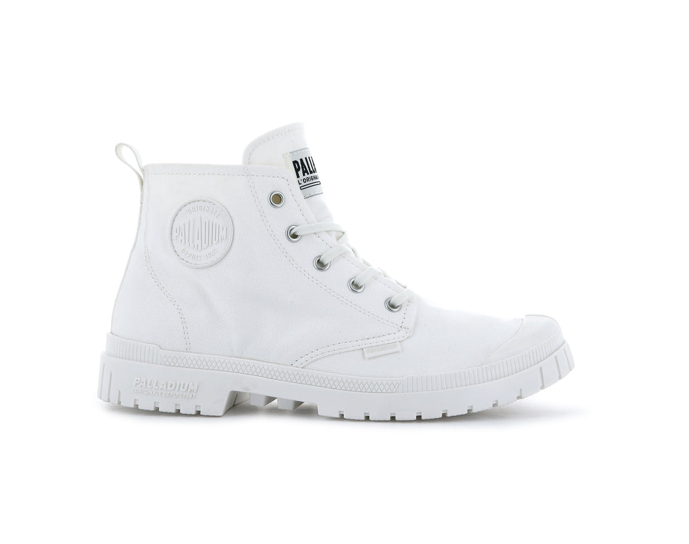 Botas Palladium PAMPA SP20 HI CANVAS Hombre Blancas | Costa Rica-46309